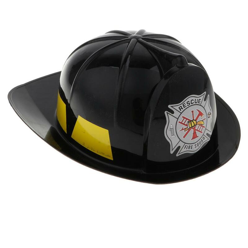Plastic Firefighters Safety Helmet  Fireman Fancy Dress  Play Black