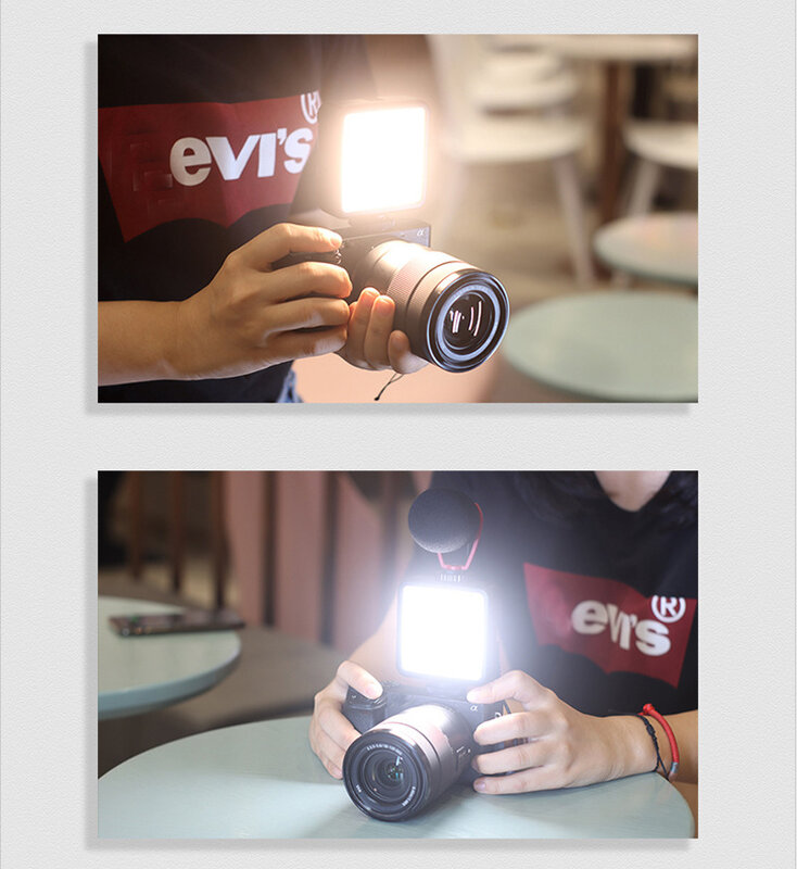 6500K LED كاميرا فيديو ضوء ملء أضواء مصباح مع 3 حذاء بارد المحمولة التصوير الإضاءة ل DJI سوني DSLR كانون كاميرات #6