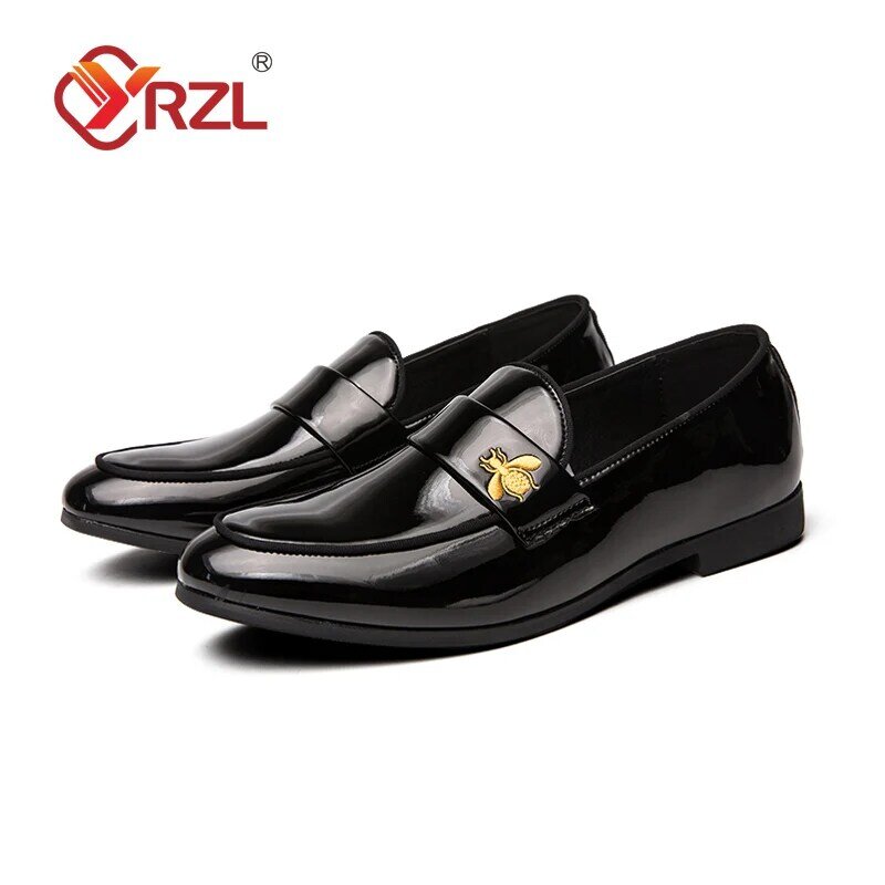YRZL حجم كبير 38-48 جلد الغزال المتسكعون أحذية رجالي عادية الانزلاق على الأخفاف عالية الجودة لينة حذاء رسمي للرجال أحذية قيادة
