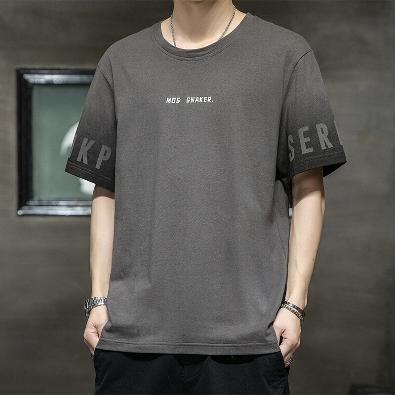 2023HOT T-shirt men's summer 2021 new trendy brand trend cotton casual half-sleeved clothes loose Korean compassionate