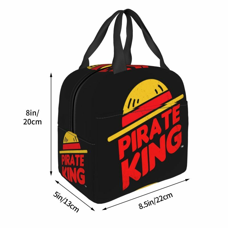 القراصنة الملك معزول حقيبة الغداء للنساء مانعة للتسرب قطعة واحدة لوفي برودة الحرارية حقيبة غداء أطفال مدرسة الأطفال