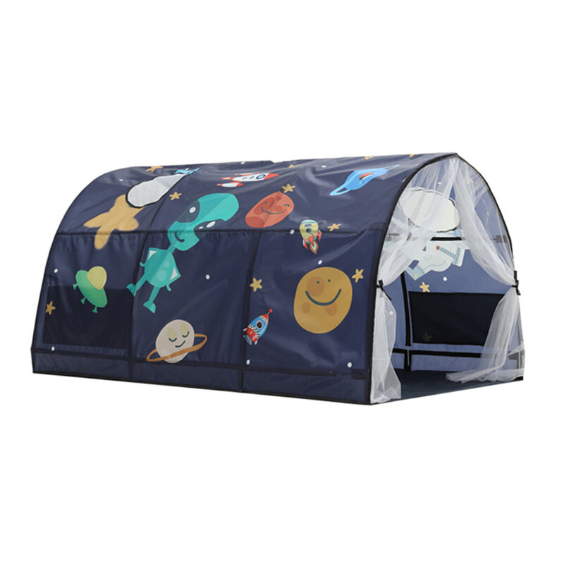 كهف خيمة للأطفال بنين بنات ستار القمر الفضاء السرير خيمة السرير المظلة الخيام الخصوصية الفضاء حجم واحد الطفل النوم السرير الخصوصية خيمة #1