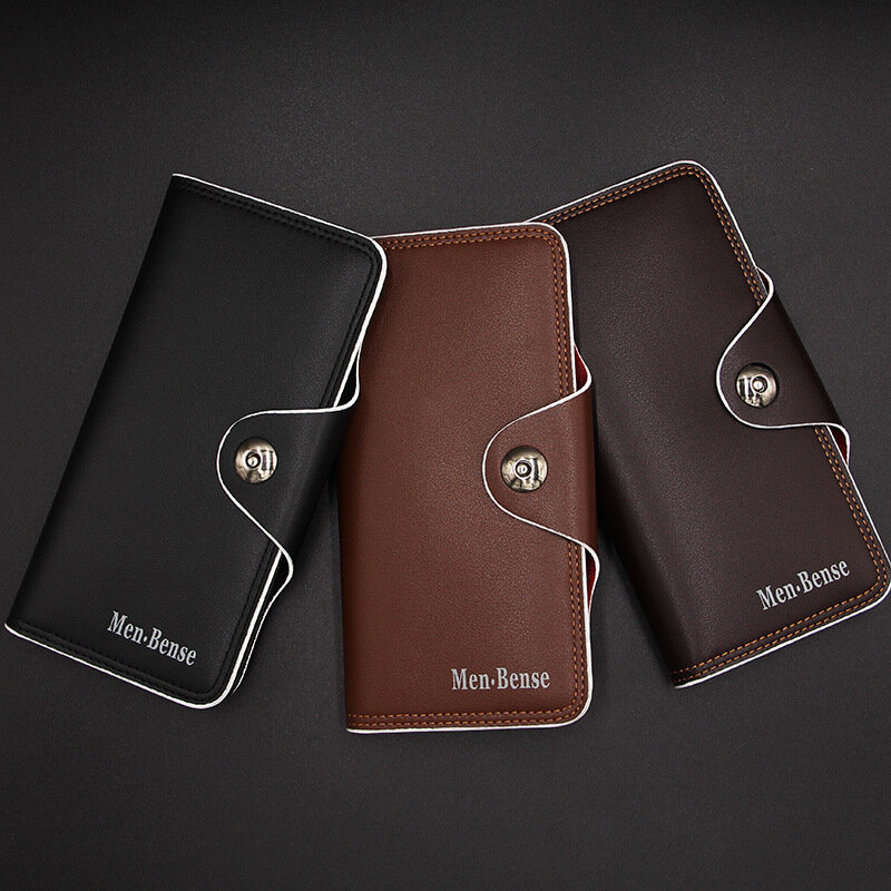 2022 حامل بطاقة الرجال محافظ الأعمال بولي Leather جلد طويل تصميم جودة موضة عادية الرجال محفظة سستة متعددة الوظائف محافظ
