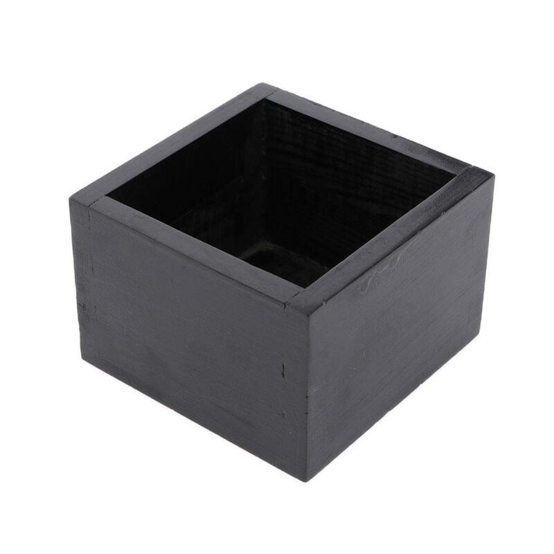 صندوق تخزين صندوق خشبي بدون غطاء صندوق تخزين مربع للمجوهرات