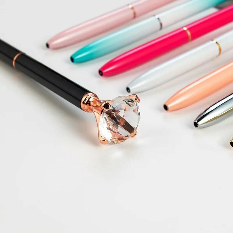معدن كبير الماس القلم قلم حبر جاف للدعاية الإبداعية الحفر القلم القرطاسية بالجملة معدن القلم يمكن شعار مخصص #2