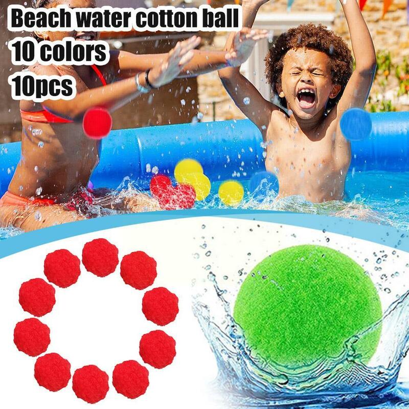 كرات مياه من القطن المضحك للشاطئ قابلة لإعادة الاستخدام كرات قطنية ماصة كرات قنبلة لألعاب حمام مائي K5w2