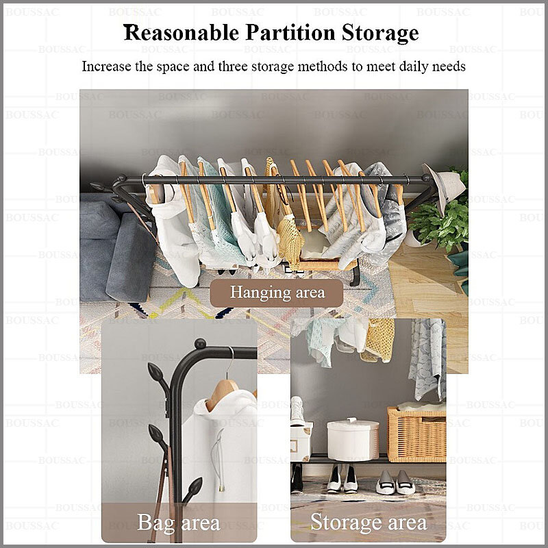 Single Double Pole Clothing Rack Spray Paint Metal Tube Clothes Hanger Balcony Drying Rack Bedroom Wardrobe Closet Coat Rack