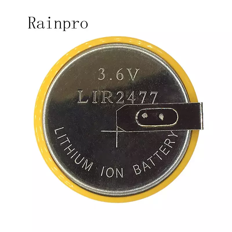 Rainpro 1 قطعة/الوحدة LIR2477 2477 3.6 فولت مع دبابيس بطارية مشبك قابلة للشحن