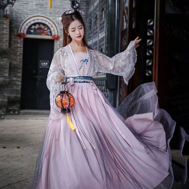 Hanfu المرأة ربيع جديد 2022 Hanfu دعوى الإناث زهرة الله فو Canghai فو الخصر تنورة مطرزة