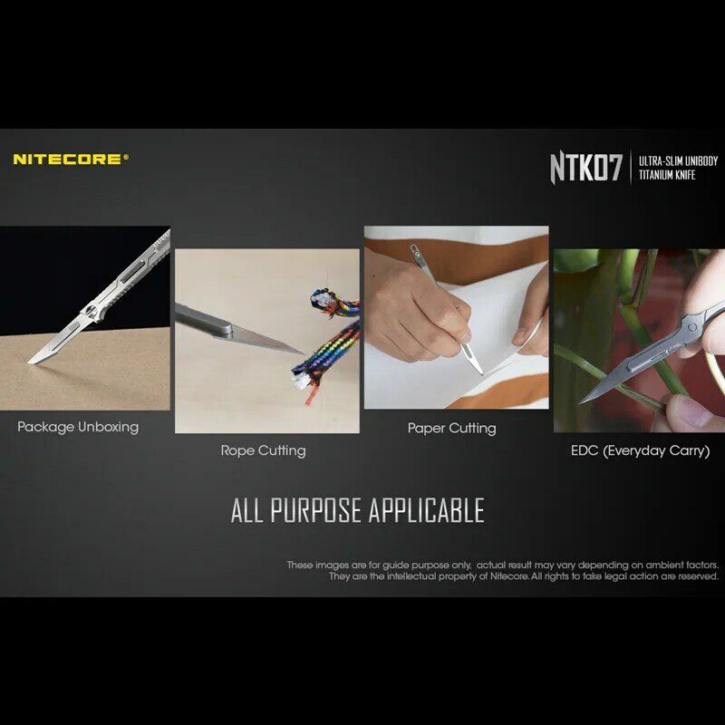 Nitecore NTK07 سبائك التيتانيوم سكين متكامل ، مصنوعة من سبائك التيتانيوم TC4 باستخدام تقنية التصنيع باستخدام الحاسب الآلي ، خفيفة الوزن وسهلة الحمل #5