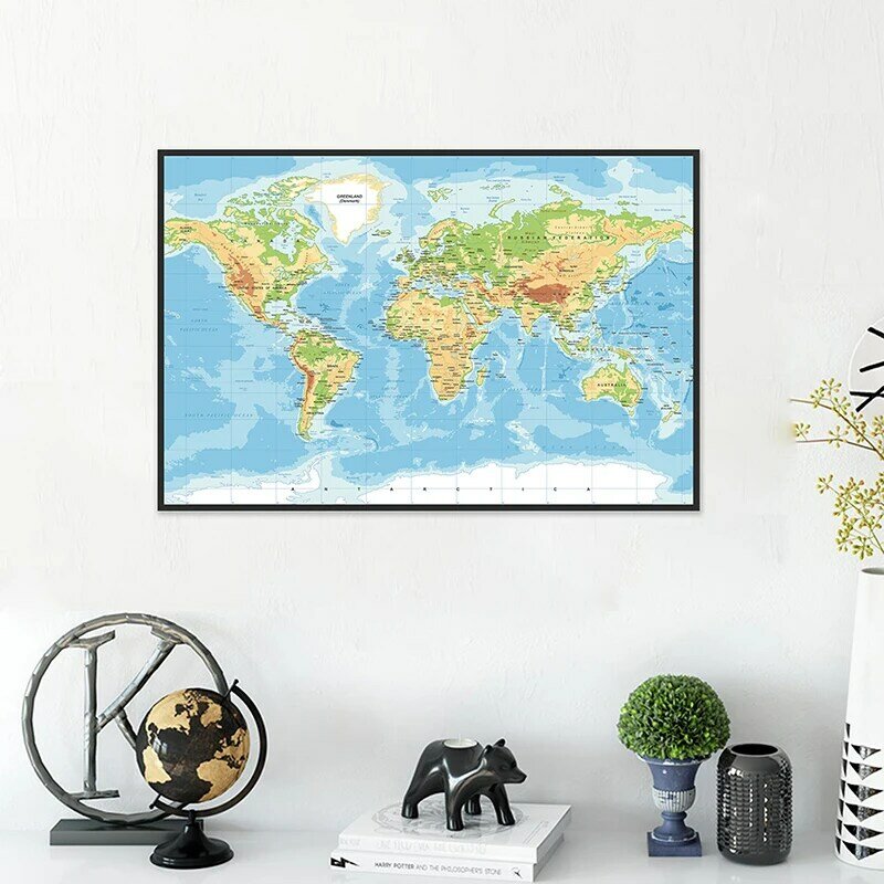 84x59cm Map Theme Background Cloth Prints for School Office Home Supplies and Classic Edition World Map of The World Posters #5