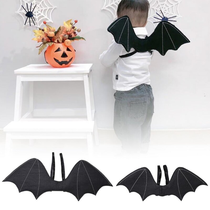 الكبار الأطفال أجنحة الخفافيش المخيفة هالوين تأثيري ملابس تنكرية للحفلات أداء مسرحي صورة تنكر الدعائم الإمدادات