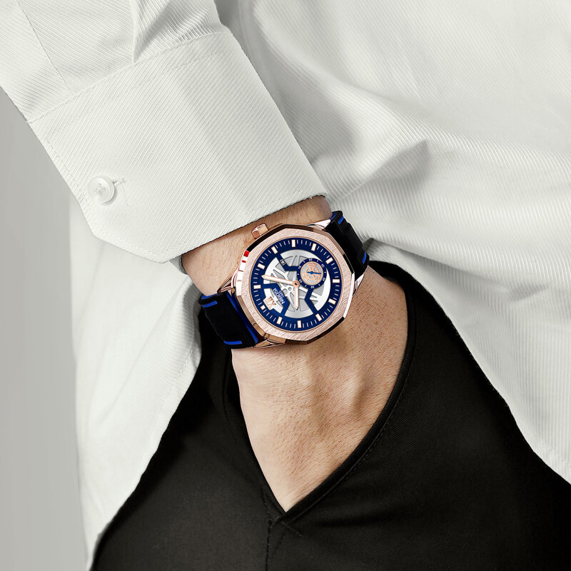 مشاهدة العلامة التجارية الفاخرة ساعة كوارتز الرجال الفولاذ المقاوم للصدأ مقاوم للماء ساعة اليد Relogio Masculino