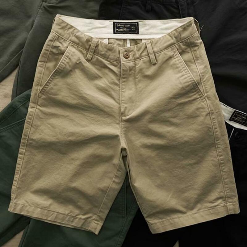 Simple Men Shorts Thin Shorts Mid Rise Solid Color Shorts  Short Pants    Cargo Shorts