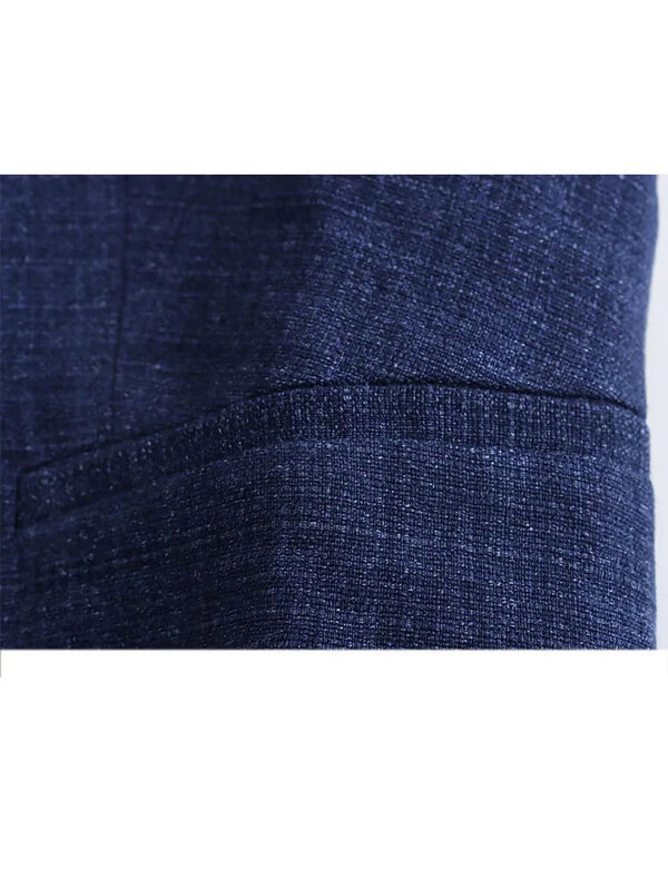 HH TRAF-بدلة نسائية بدون أكمام على شكل حرف v بدون أكمام ، بنطلون عالي الخصر واسع الساق ، صدرية ضيقة غير رسمية مع جيوب ، موضة خريف #3