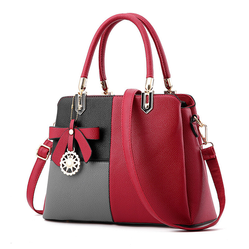 2022 الخريف/الشتاء المرأة الجديدة حقيبة سعة كبيرة مطابقة اللون حقيبة يد واحدة الكتف حقيبة مقصية