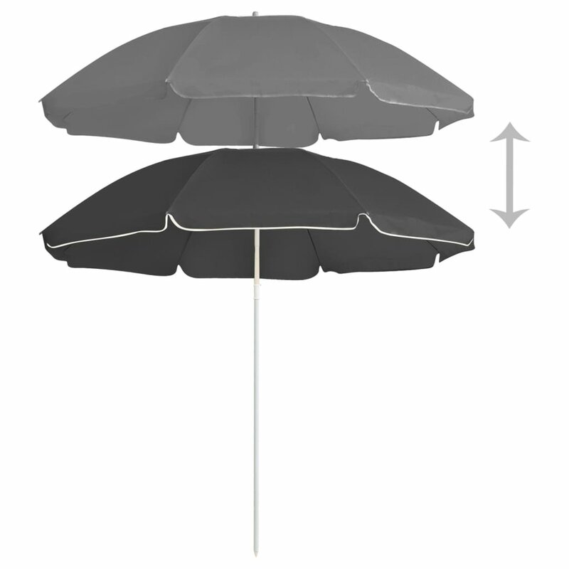 مظلة في الهواء الطلق مع قطب من الفولاذ أنثراسايت 70.9"