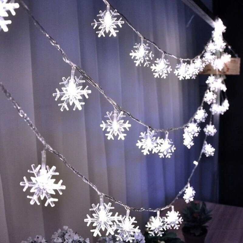 Snowflake LED String Lights Fairy Lights USB/Battery-operated Street Garland Lamp New Year Christmas Tree party 2023 decorations