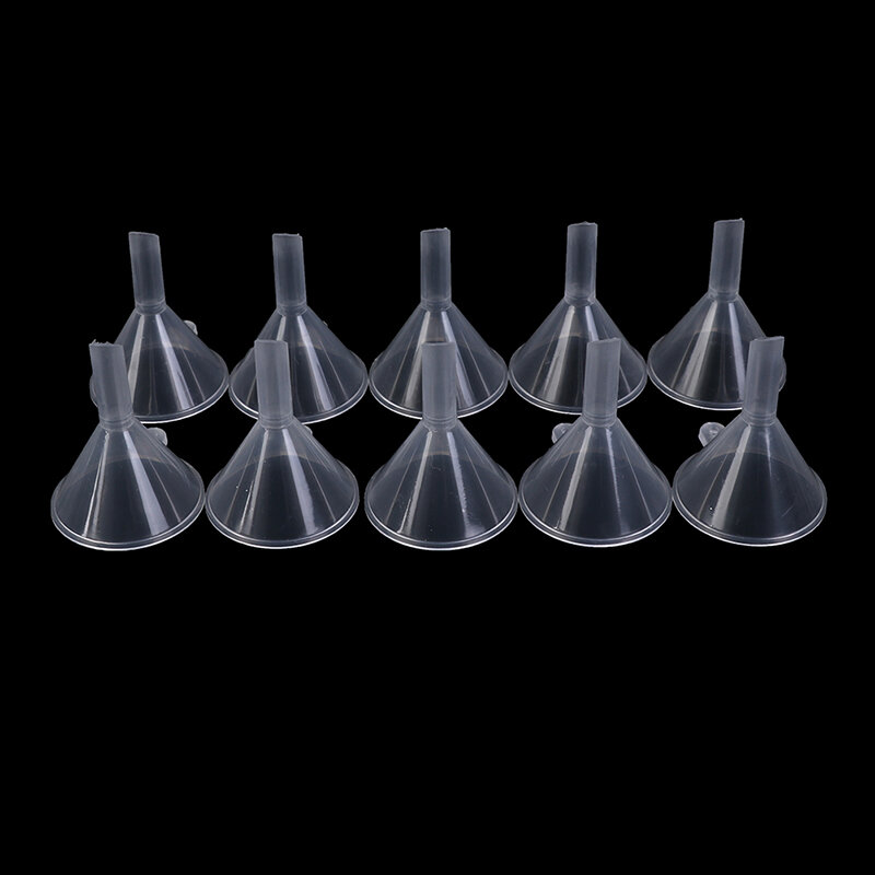 10 قطعة صغيرة شفافة قمع زجاجات بلاستيكية صغيرة التعبئة أداة مساعدة للعطور الناشر صغيرة ضيقة غرامة