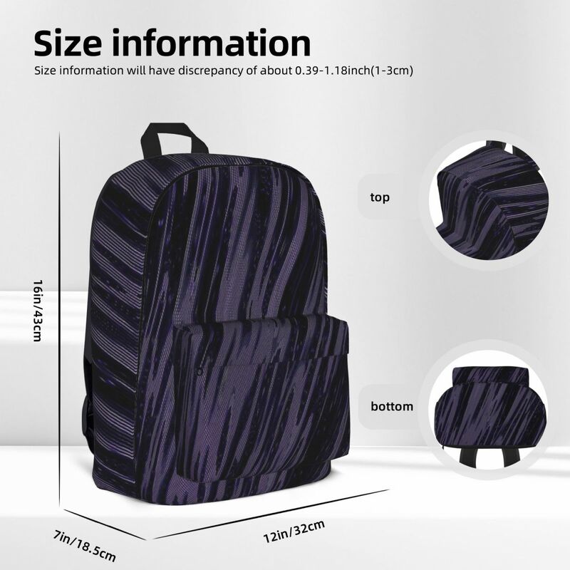 الأرجواني الداكن خطوط ثلاثية الأبعاد 3 البعد حقائب باردة 2022 Mochila شولدر حقيبة الظهر الإناث الحقائب المدرسية