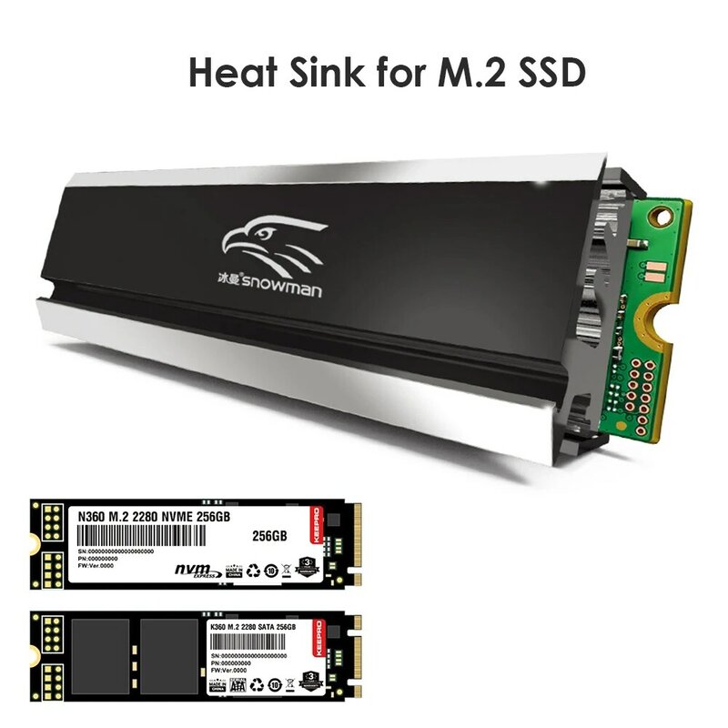 M.2 SSD NVMe المبرد برودة 2280 الحالة الصلبة قرص صلب المبرد M2 NGFF PCI-E NVME الألومنيوم بالوعة الحرارة التبريد الأجزاء الحرارية