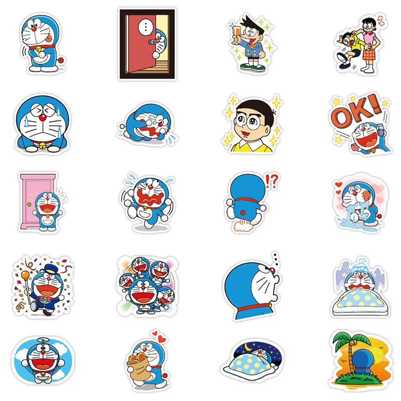 Jingle Cat Sticker Doraemon Water Cup Children's Handbook Material Cute Cartoon Mobile Phone Shell Pvc Handbook Sticker Kawaii
