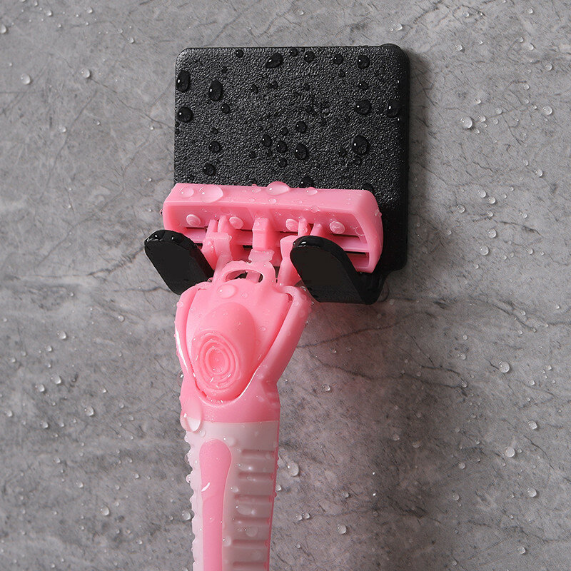 ماكينة حلاقة حامل دعم لكمة الحمام الحرة السنانير جدار البلاستيك مهد رف حامل اكسسوارات المنظم منظمة الرجال الأدوات
