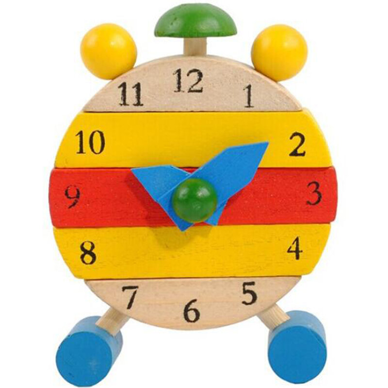 ألعاب خشبية 12 عدد ساعة قابلة للفصل لعبة الهندسة الرقمية المعرفية مطابقة على مدار الساعة لعبة أطفال الألغاز التعليمية في وقت مبكر للأطفال
