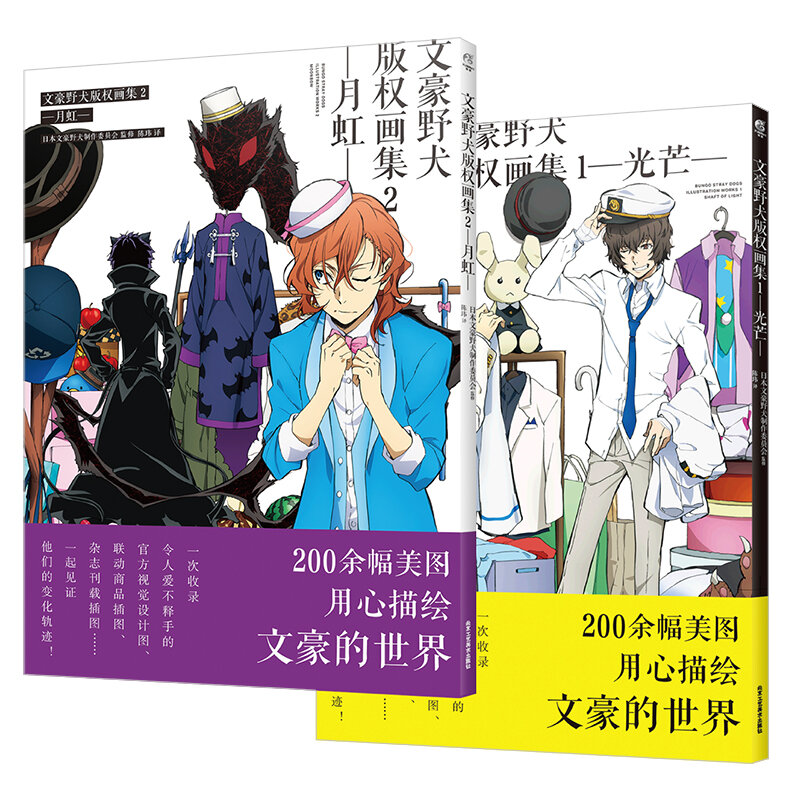Comic Bungo Stray Dogs Illustration Works Vol 1(Shaft Of Light) + Vol 2 (Moonbow) Bungo Stray Dogs Official Album Books