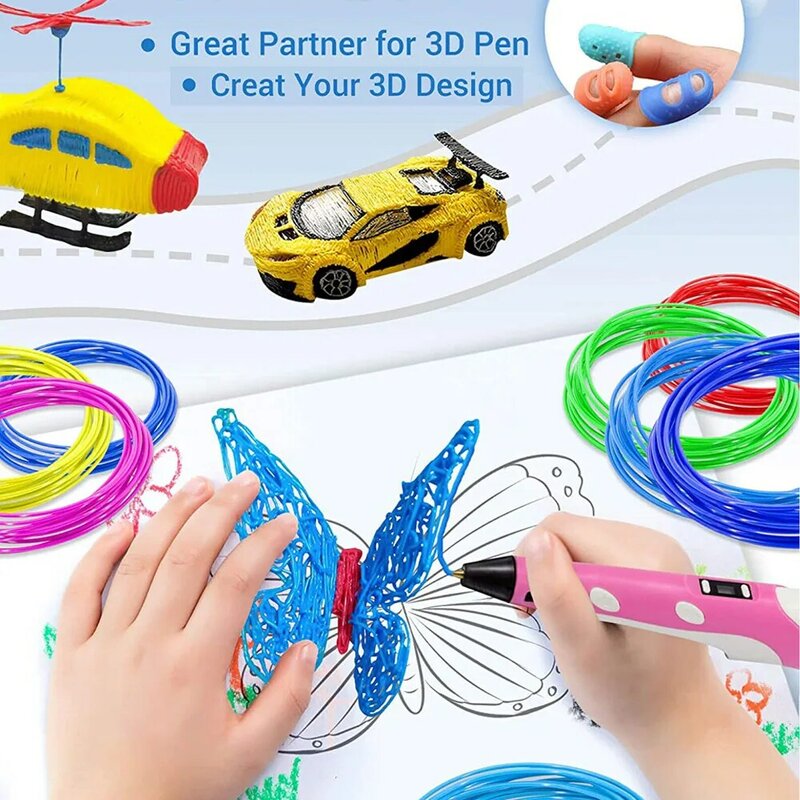 لفات ABS PLA البلاستيك ل ثلاثية الأبعاد القلم 50 100 200 متر الملونة خيوط ثلاثية الأبعاد مقبض مجموعة الملء زائد لطباعة الاطفال هدايا عيد
