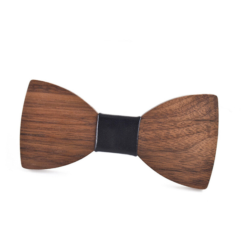 New Men's Solid Color Wood Bow Stripe Dot Popular Wooden Casual Bowtie Handmade Skinny Lattice Bussiness Wedding Tie Butterfly #1