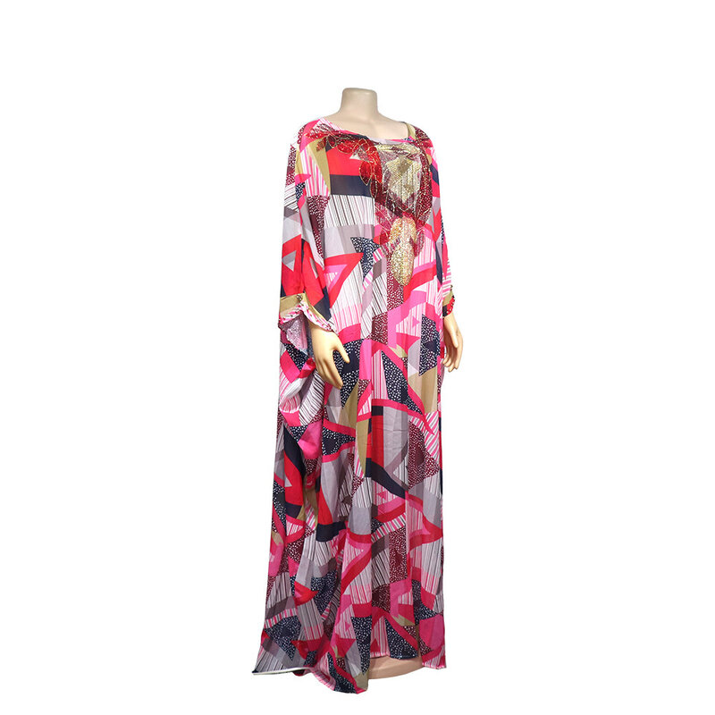 2022 African Dresses for Women Vetement Femme Fall Dashiki Hot Drilling Boubou Robe Africain Femme Abaya Dubai Long Kaftan Dress