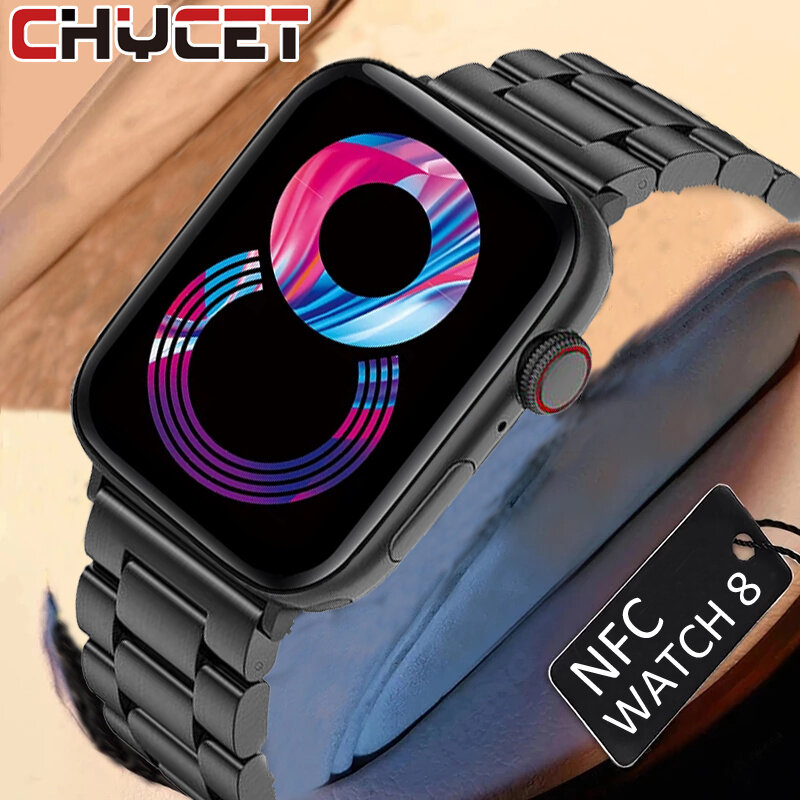 CHYCET NFC ساعة ذكية سلسلة 8 للرجال النساء Smartwatch 2022 شحن مجاني لاسلكي تهمة الرياضة بلوتوث دعوة جهاز تعقب للياقة البدنية
