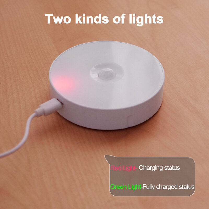 لاسلكي LED ليلة ضوء استشعار الحركة ضوء USB قابلة للشحن مصباح الليل للمطبخ غرفة نوم خزانة ضوء الجدار شنت الجسم مصباح