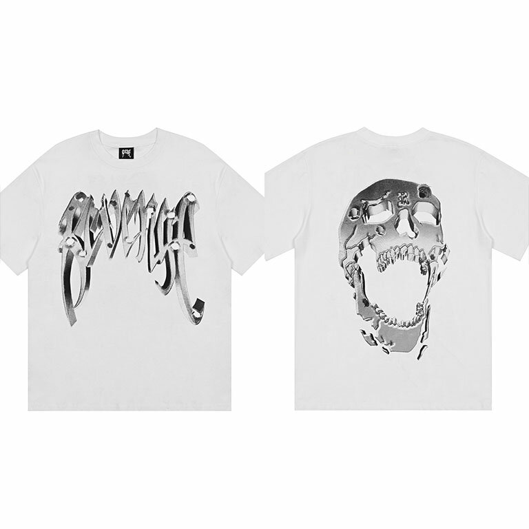 Classic Vintage Revenge Hip Hop Tshirt Chief Keef T-shirt Unisex Rap Oversized T Shirt Heaven Painting Skeleton Skull Flame Tees