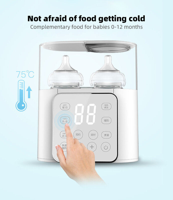 Hibobi مدفأة زجاجة الطفل 9 في 1 سريع الطفل الغذاء سخان BPA الحرة دفئا مع التحكم في درجة الحرارة دقيقة breatلبن #5