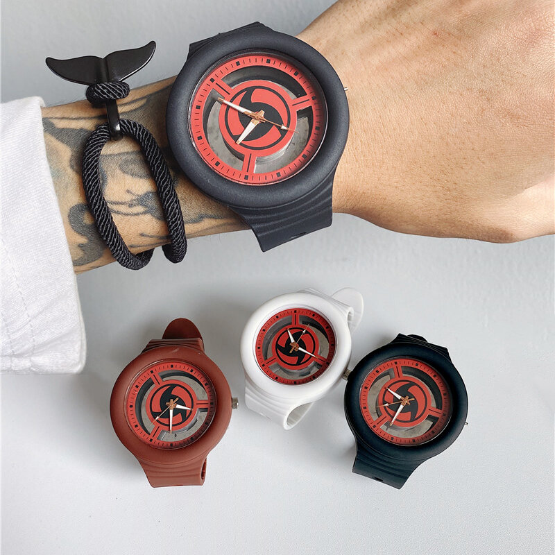 Anime Naruto Quartz Watches Man Women Cartoon Uchiha Itachi Sharingan Sports Waterproof Wristband Watch Toys Children Adult Gift