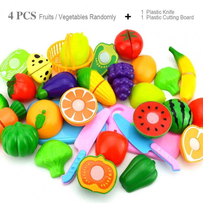 Cutting Fruit Vegetable Food Pretend Play Toys For Children Educational Gift Pretend Play Set Plastic Food Toy DIY Cake Toy #3
