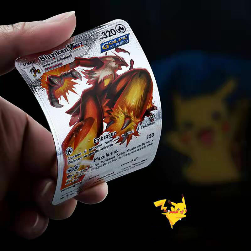 حار بوكيمون بطاقات معدنية الذهب Vmax GX كارت طاقة Charizard بيكاتشو جمع نادر معركة المدرب بطاقة ألعاب أطفال هدية