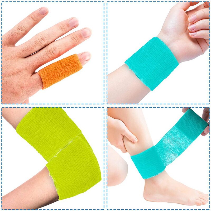18 Pcs Self-Adhesive Sports Bandages 2 Inch/5Cm Each Roll First Aid Band Elastic Tape For Wrists Ankles Sports Injuries #4