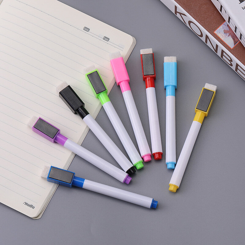 8 ألوان قابل للمسح المغناطيسي غطاء قلم تحديد السبورة السبورة ماركر الطباشير الزجاج السيراميك مكتب مدرسة أقلام تلوين القرطاسية