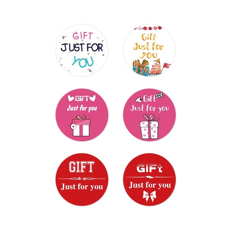 500pcs 2.5cm/1inch Gift Just for You Stickers Roll for Envelope Stationery Seal Lable Business
