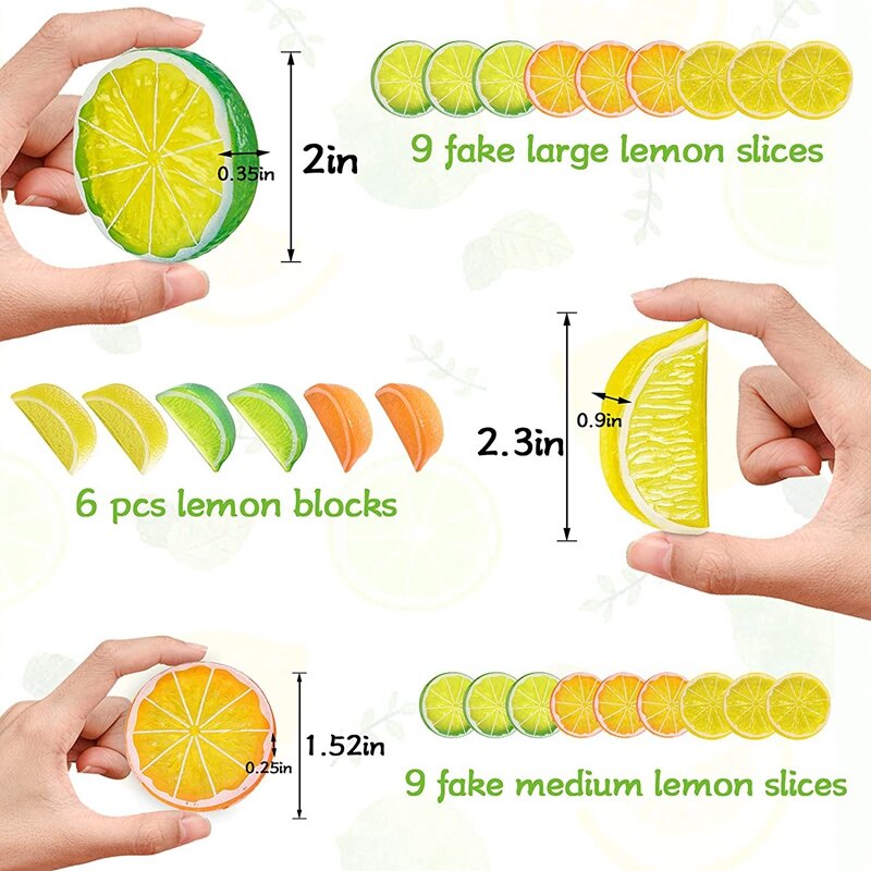 Simulation Lemon Slices Plastic Artificial Lemon Slice, Simulation Fake Lemons Artificial Fruit Plastic Lemons