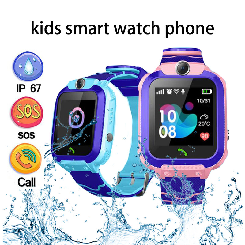 ساعة ذكية للأطفال الاطفال الهاتف ووتش Smartwatch للأولاد الفتيات مع سيم بطاقة الصورة للماء هدية ساعة ذكية لنظام تشغيل الأندرويد الروبوت