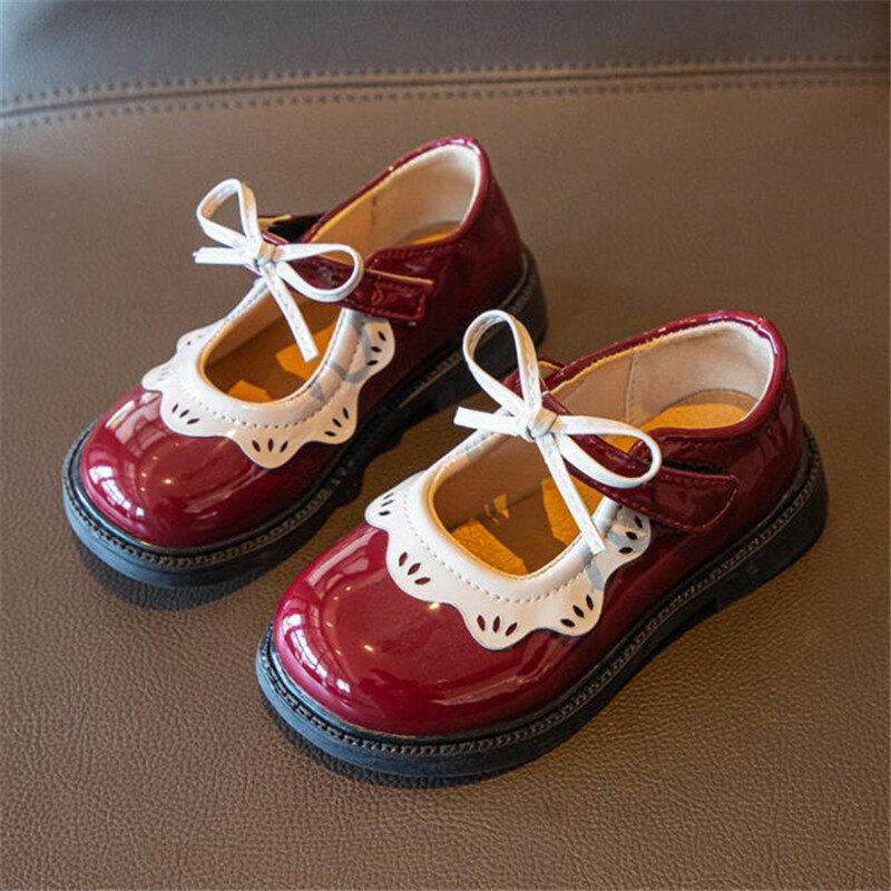 Bowknot الفتيات أحذية من الجلد الاطفال مصمم المتسكعون موضة الأطفال أحذية غير رسمية #5