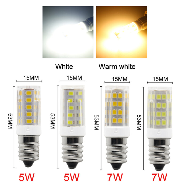 10 قطعة LED ضوء الليل ألمع E14 LED لمبة ليد على شكل ذرة 220 فولت 5 واط 7 واط SMD2835 LED لمبة دافئ/كول الأبيض الأضواء استبدال الهالوجين ضوء