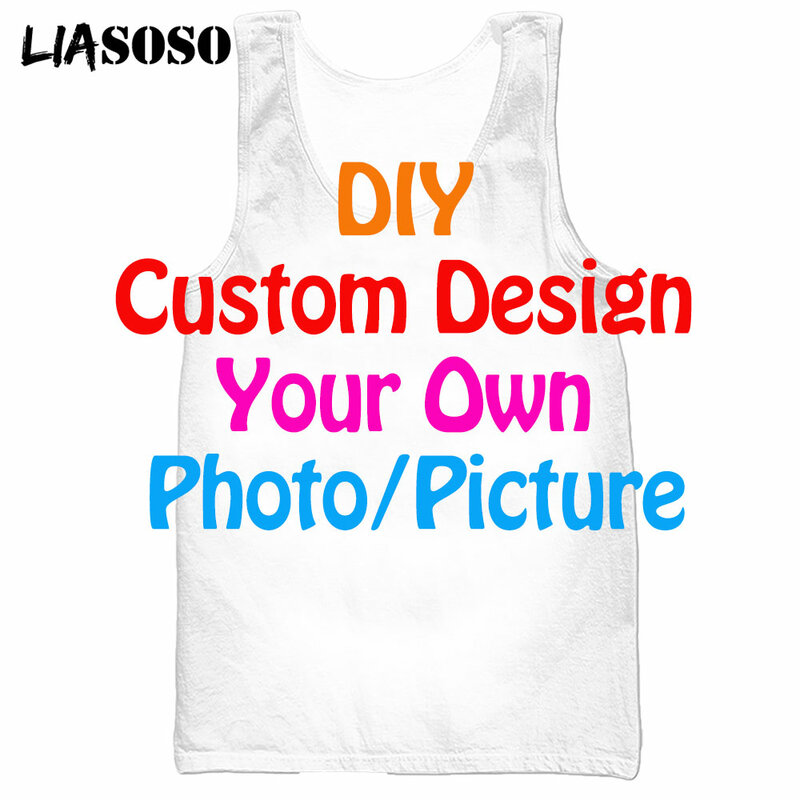 LIASOSO DIY مخصص تصميم قميص 3D طباعة الصور الخاصة بك/الصور الرجال سترة النساء قميص الرجال أكمام تانك القمم D000-1