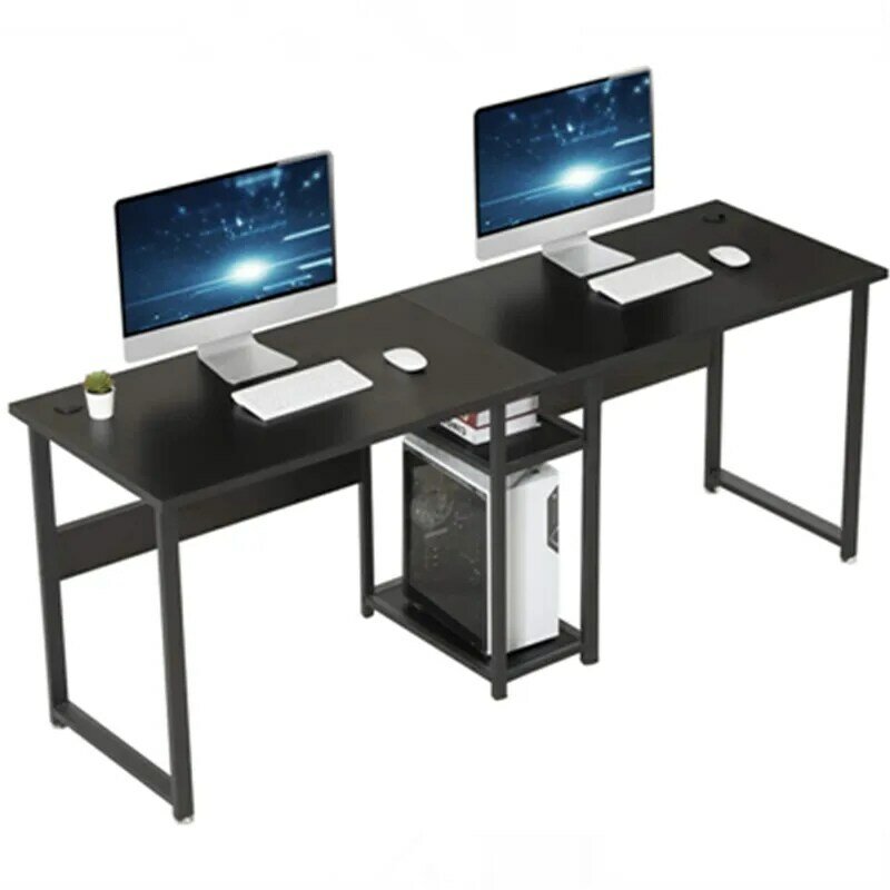 طاولة مكتب عمل مزدوج 78 "مكتب مزدوج 2 شخص مكتب الكمبيوتر مع تخزين منضدة المكتب المنزلي منضدة كتابة كبيرة جدا مع الرف