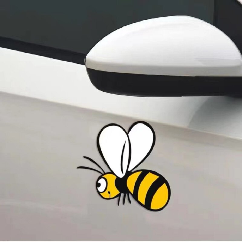 مضحك الكرتون ليتل النحل سيارة التصميم جسم السيارة نافذة الشارات ملصق الديكور للإزالة مقاومة للماء اكسسوارات السيارات ديكور