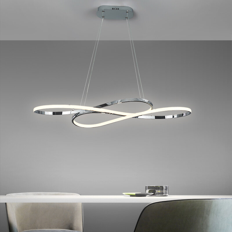 الحديثة قلادة LED ضوء ل غرفة الطعام المطبخ غرفة المعيشة الكهربائية مطلي الثريا منحنى تصميم داخلي ديكور شنقا مصباح